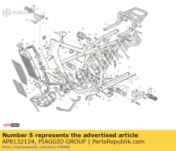 Aprilia AP8132124, Houder voetsteun passagier links, OEM: Aprilia AP8132124