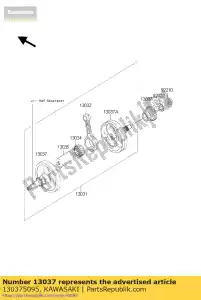 kawasaki 130375095 crankshaft,l&r kx250-n2 - Bottom side