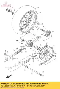 yamaha 5S7253880000 extractor, cadena 1 - Lado inferior