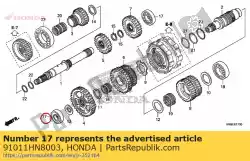 Aquí puede pedir rodamiento, bola radial espec. De Honda , con el número de pieza 91011HN8003: