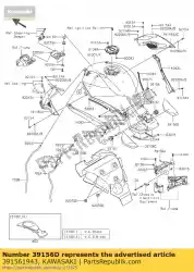 Ici, vous pouvez commander le tampon, réservoir de carburant, rh zx1000nff auprès de Kawasaki , avec le numéro de pièce 391561943: