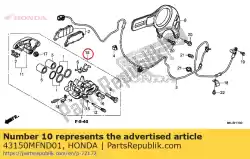 Ici, vous pouvez commander le étrier sous-ensemble., rr. Br auprès de Honda , avec le numéro de pièce 43150MFND01: