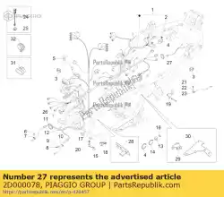Aqui você pode pedir o fiação de luz de placa em Piaggio Group , com o número da peça 2D000078: