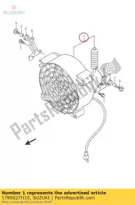 Suzuki 1780027H10 conjunto de ventilador, radiador - Lado inferior