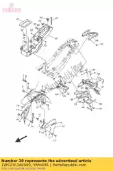 Here you can order the cover, rear fender 1 from Yamaha, with part number 1WS2163A0000: