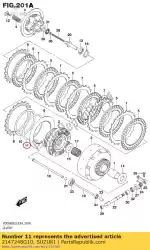 Here you can order the washer,clutch p from Suzuki, with part number 2147248G10: