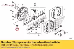 Ici, vous pouvez commander le boulon, bride, 8x12 auprès de Honda , avec le numéro de pièce 90115HM4930: