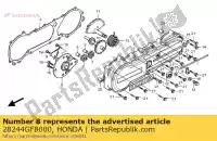 28244GF8000, Honda, perno, avviare l'ingranaggio honda qr  qr50 50 , Nuovo