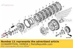 Aqui você pode pedir o haste, centro da embreagem em Honda , com o número da peça 22366MFFD00: