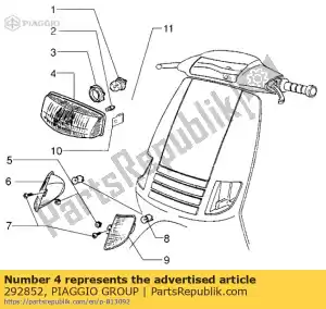 Piaggio Group 292852 headlamp - Bottom side