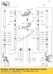 klep, vork zx600p7f van Kawasaki, met onderdeel nummer 161260031, bestel je hier online: