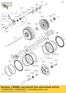 kawasaki 130880600 01 placa-fricção - Lado inferior