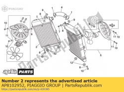 Aprilia AP8102952, Zwart radiateur, OEM: Aprilia AP8102952