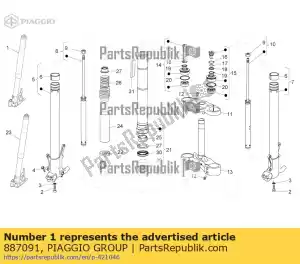 Piaggio Group 887091 rh. conjunto de manga d45 - Lado inferior