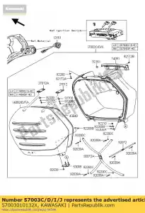 kawasaki 57003010132X conjunto de bolsa, lh, cuerpo negro + cov zg140 - Lado inferior