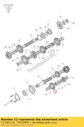 Here you can order the gear input 6th 23t from Triumph, with part number T1180116: