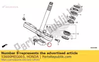 53600MEG003, Honda, lock, steering handle (honda lock) honda  vt 500 750 2004 2005 2006 2007 2008 2009 2010 2011 2012 2013 2017 2018 2019, New