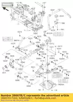 39007017310, Kawasaki, bras-susp, rr, lwr, rh, noir kawasaki brute force 750 4x4i eps gff hff kvf750 camo , Nouveau