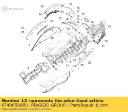 Ici, vous pouvez commander le capot arrière supérieur auprès de Piaggio Group , avec le numéro de pièce 67486500BU: