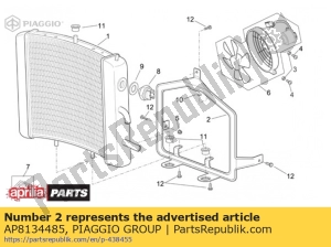 aprilia AP8134485 waterkoeler support - Onderkant