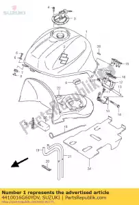 suzuki 4410016G60YDV tanque de combustible - Lado inferior