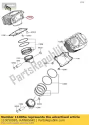 Aqui você pode pedir o motor de cilindro, fr vn900b6f em Kawasaki , com o número da peça 110050085: