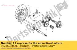 Ici, vous pouvez commander le joint d'huile, 27x42x7 (nok) auprès de Honda , avec le numéro de pièce 91255GE0003: