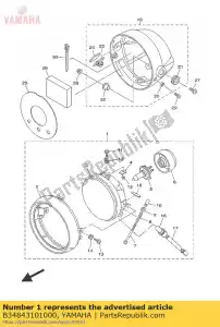 yamaha B34843101000 conjunto da unidade do farol - Lado inferior