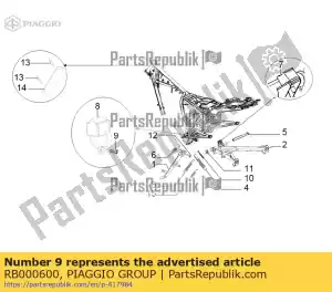 Piaggio Group RB000600 schroef, m4x10 - Bottom side