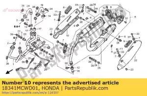 honda 18341MCWD01 protector, r. silenciador - Lado inferior