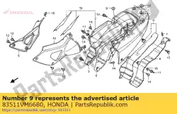 Aqui você pode pedir o colar, montagem de caixa de ferramentas em Honda , com o número da peça 83511VM6680: