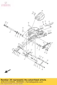 yamaha 2CR223110000 caso, cadena - Lado inferior