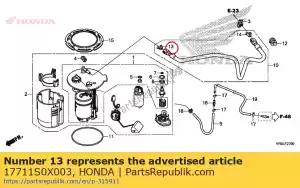 Honda 17711S0X003 retentor (laranja) (tokai) - Lado inferior