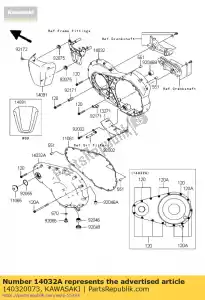 Kawasaki 140320073 coperchio frizione, esterno - Il fondo