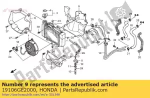 honda 19106GE2000 adaptador, tapa de reserva - Lado inferior