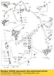 diafragma kmx125-a1 van Kawasaki, met onderdeel nummer 430281065, bestel je hier online: