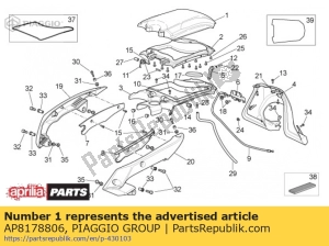 aprilia AP8178806 tapa del tanque - Lado inferior