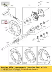 Ici, vous pouvez commander le moyeu de pignon, 51t, al auprès de Kawasaki , avec le numéro de pièce 420411451: