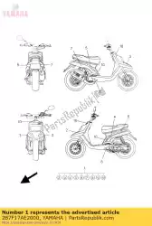 grafisch meester zij van Yamaha, met onderdeel nummer 2B7F17AE2000, bestel je hier online: