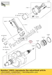 Here you can order the 01 crankshaft-comp from Kawasaki, with part number 130310983: