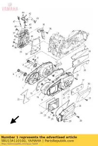 yamaha 5RU154110100 deksel, carter 1 - Onderkant