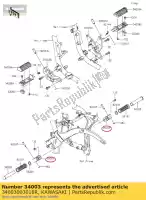 34003003018R, Kawasaki, support-étape, rr, noir kawasaki vn classic h b custom c  a tourer special edition vulcan lt d g j vn2000 vn900 900 2000 , Nouveau