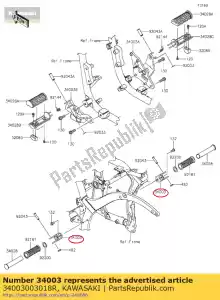 Kawasaki 34003003018R support-étape, rr, noir - La partie au fond