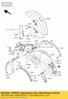 350340049, Kawasaki, reforçar, rr fender vn2000-a1 kawasaki vn 2000 2004 2005 2006 2008 2009 2010, Novo