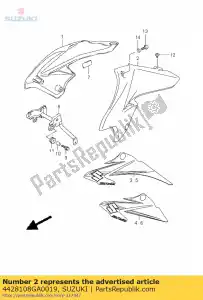 Suzuki 4428108GA0019 cubierta, tanque dr-z - Lado inferior