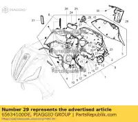 65634100DE, Piaggio Group, Protezione della piastra posteriore dello scudo delle gambe     , Nuovo