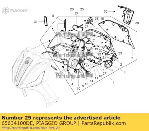 Piaggio Group 65634100DE beenschild achterplaat deksel - Onderkant