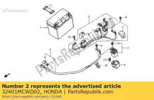 Honda 32401MCWD02 cable, starter battery - Bottom side