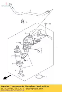 Suzuki 1510010F10 pump assy,fuel - Bottom side