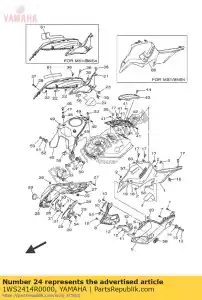 yamaha 1WS2414R0000 damper, plate 6 - Bottom side